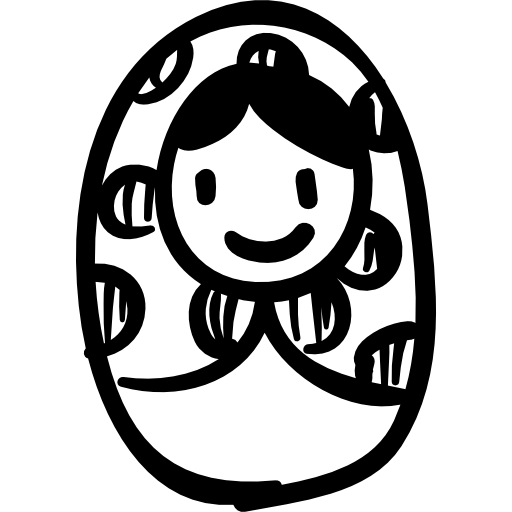 Oval person portrait drawing